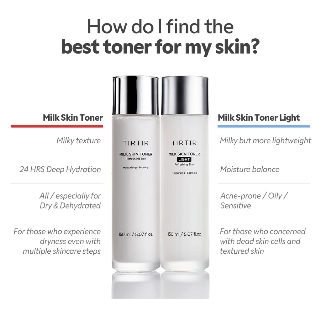 TIRTIR Milk Skin Rice Toner - Deep Moisturizing, Hydrating and Refreshing for face, Niacinamide, Ceramide, Rice Bran Extract, Nature-Oriented Ingredients, Korean Skin Care, Vegan, 150ml / 5.07 fl.oz.