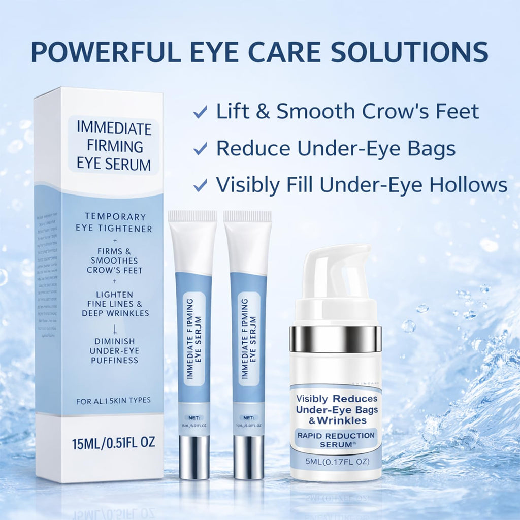 Instant Firming Eye Serum,Under Eye Cream Visibly Reduces Under-Eye Bags，Crow's Feet Instantly, Dark Circles,Wrinkle Filler,Daily Use Skincare Collection,Travel-Friendly Eye Cream