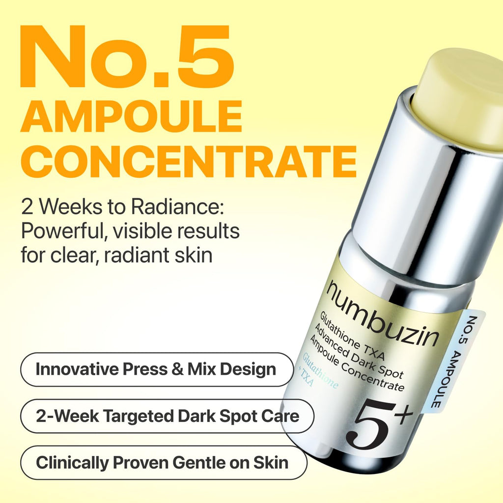 numbuzin No.5 Vitamin Concentrated Serum, Dark Spot Care, Glutathione & Vitamin Serum, Korean Skincare, Tranexamic Acid 4%, Niacinamide 5%, for a Radiant-Looking Glow 1.01 fl oz